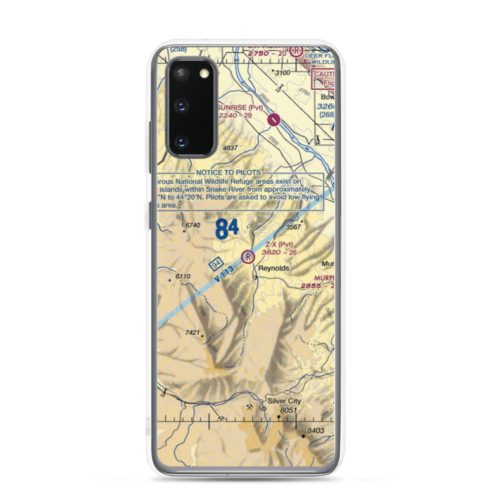 Z X Ranch Airport (0ID7) VFR Sectional Samsung Case Samsung Galaxy S20 model shown