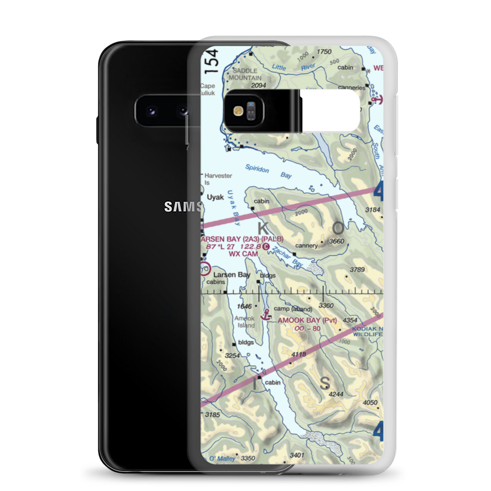 Zachar Bay Seaplane Base (KZB) VFR Sectional Samsung Case Samsung Galaxy S10 model shown