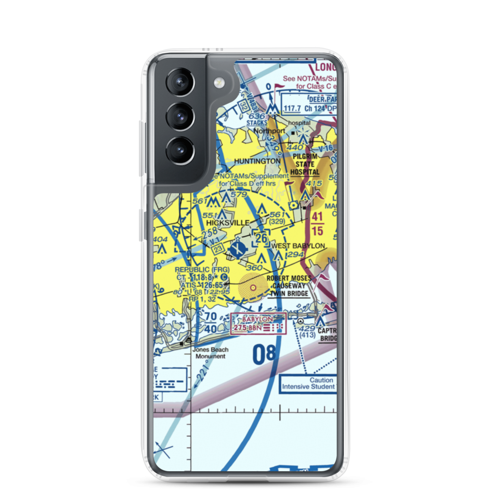 Zahn's Airport (AYZ) VFR Sectional Samsung Case Samsung Galaxy S21 model shown