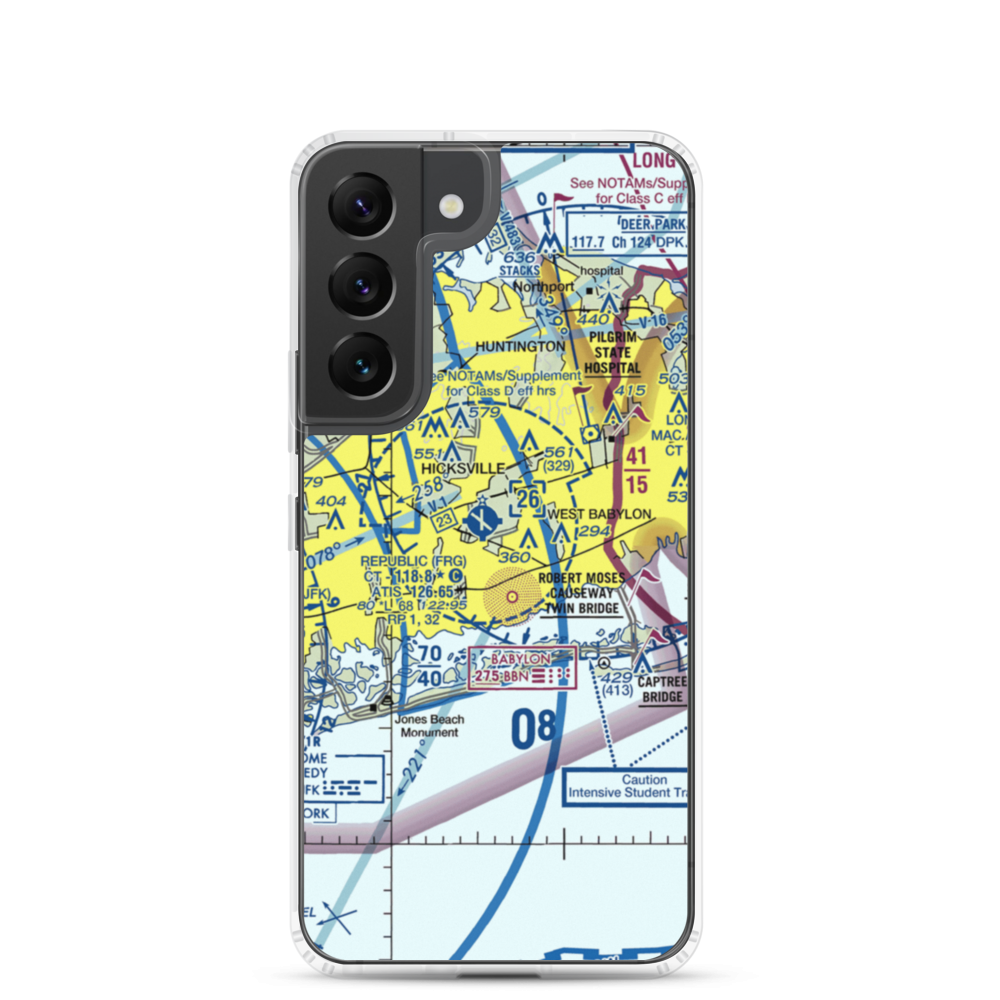 Zahn's Airport (AYZ) VFR Sectional Samsung Case Samsung Galaxy S22 model shown