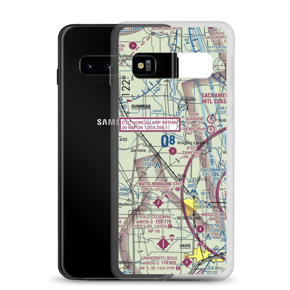 Zamora Airport (97CA) VFR Sectional Samsung Case Samsung Galaxy S10 model shown
