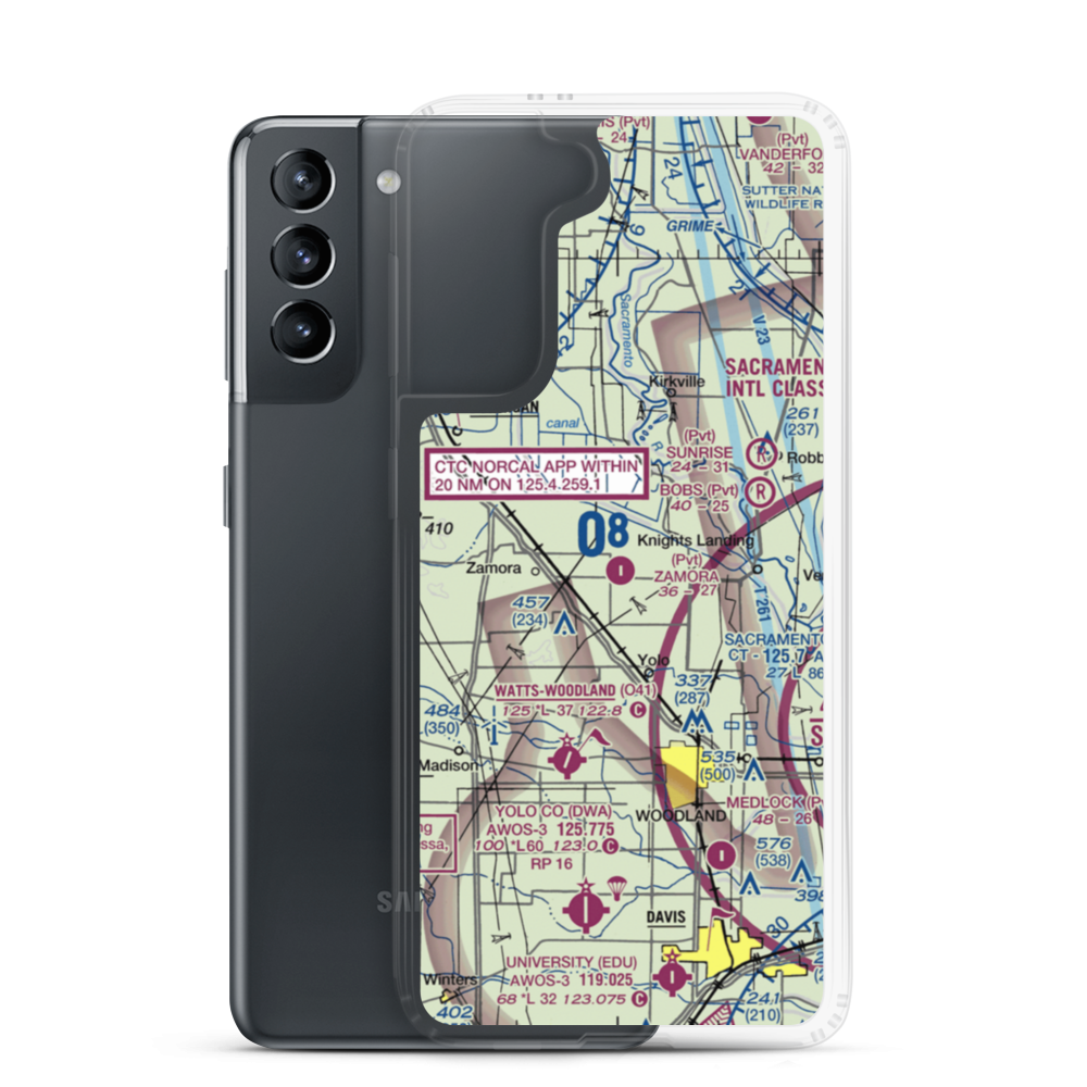 Zamora Airport (97CA) VFR Sectional Samsung Case Samsung Galaxy S21 model shown