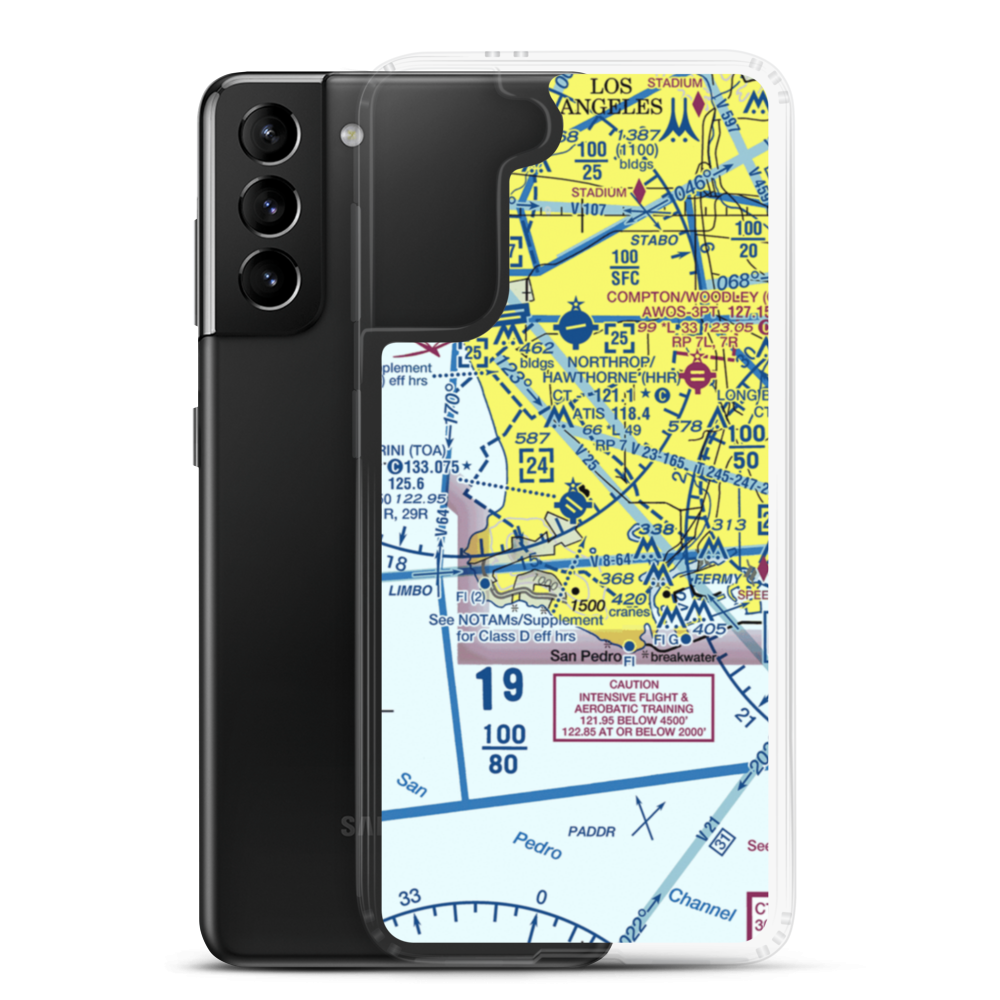 Zamperini Field (TOA) VFR Sectional Samsung Case Samsung Galaxy S21 Plus model shown