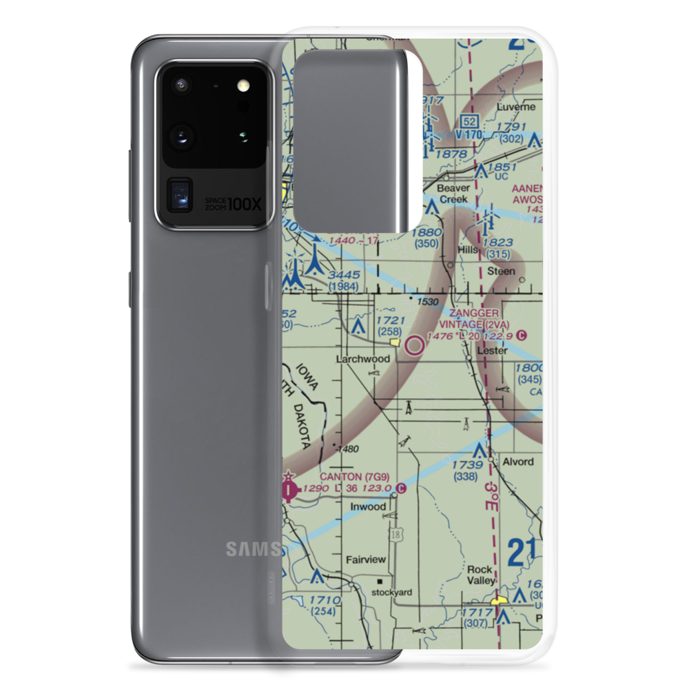 Zangger Vintage Airpark (2VA) VFR Sectional Samsung Case Samsung Galaxy S20 Ultra model shown