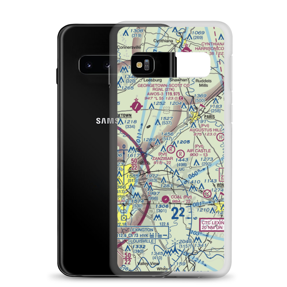 Zanzibar Farm Airport (50KY) VFR Sectional Samsung Case Samsung Galaxy S10 model shown