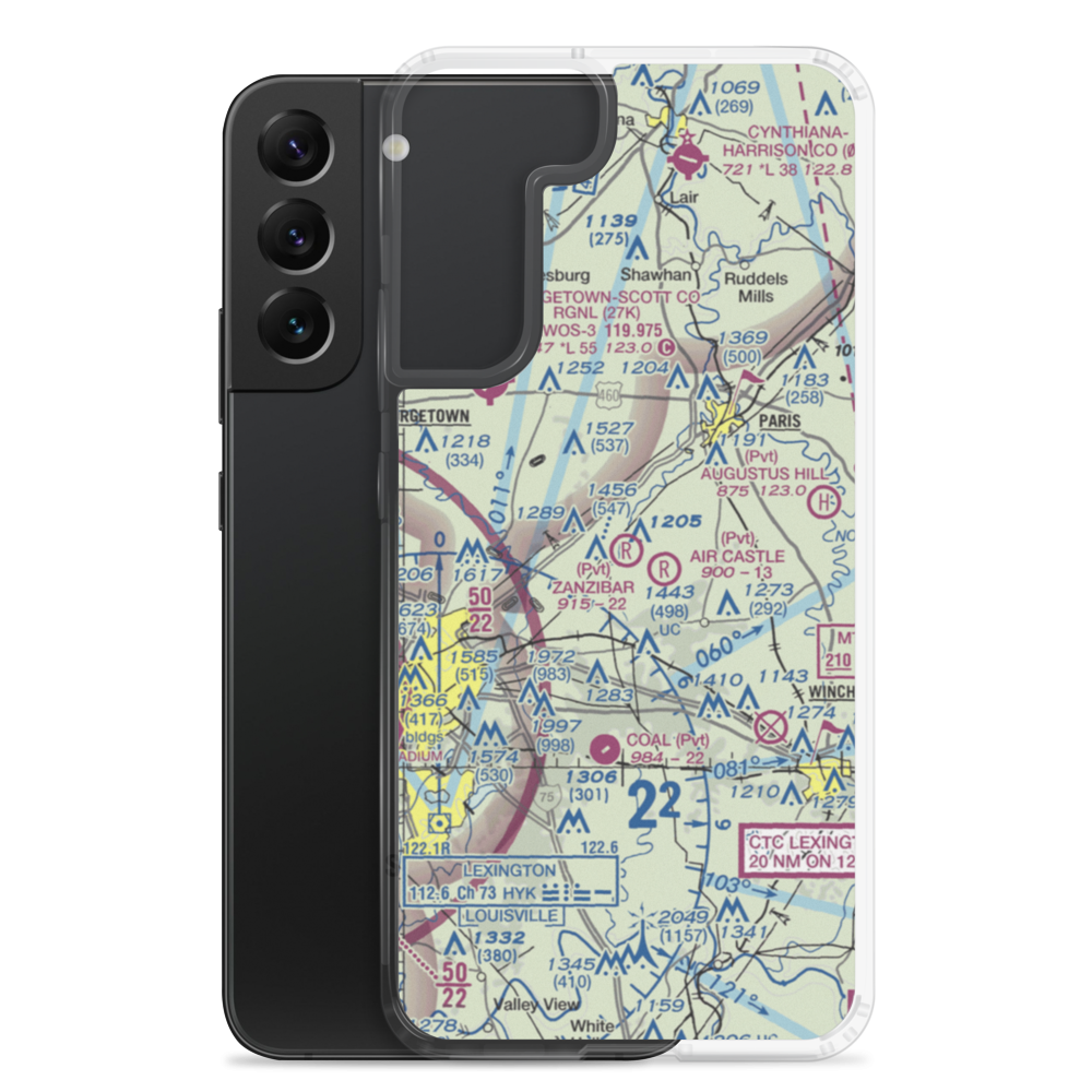 Zanzibar Farm Airport (50KY) VFR Sectional Samsung Case Samsung Galaxy S22 Plus model shown