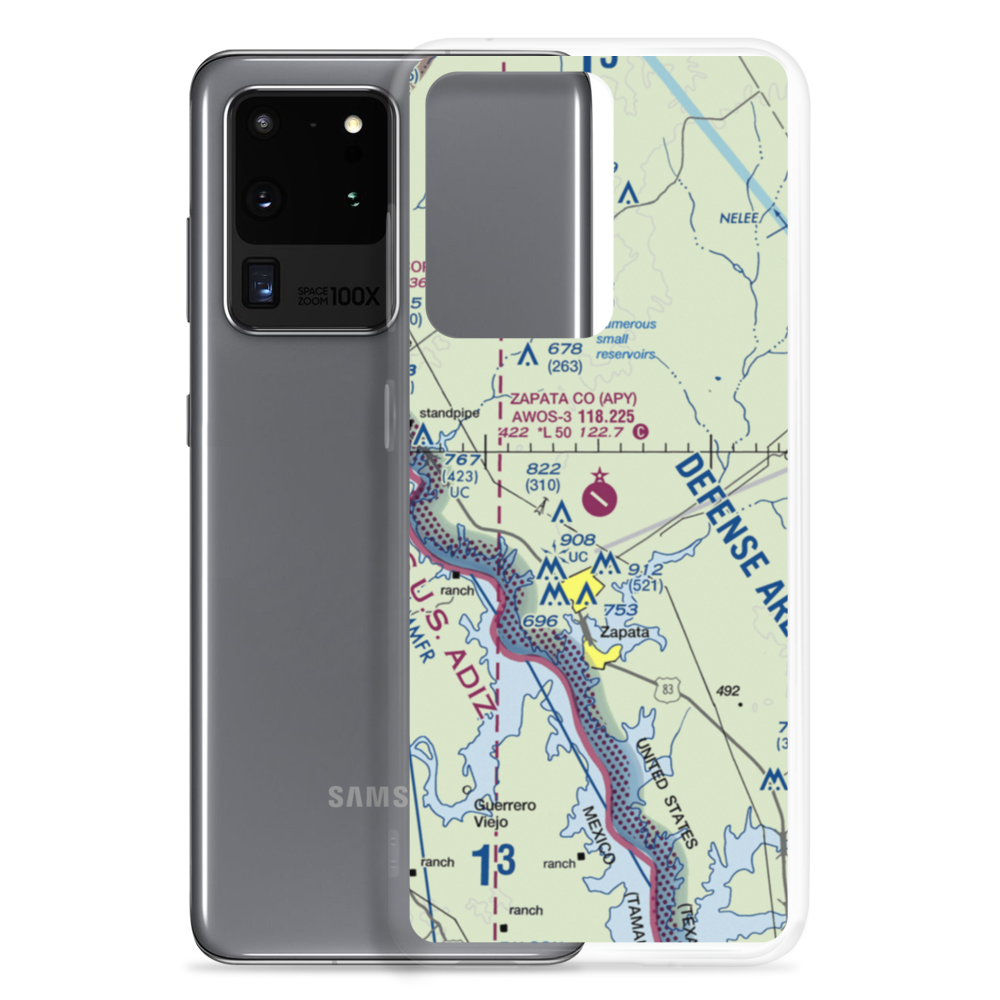 Zapata County Airport (APY) VFR Sectional Samsung Case Samsung Galaxy S20 Ultra model shown