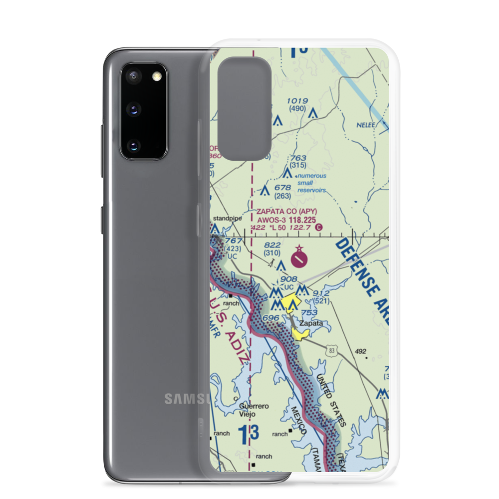 Zapata County Airport (APY) VFR Sectional Samsung Case Samsung Galaxy S20 model shown
