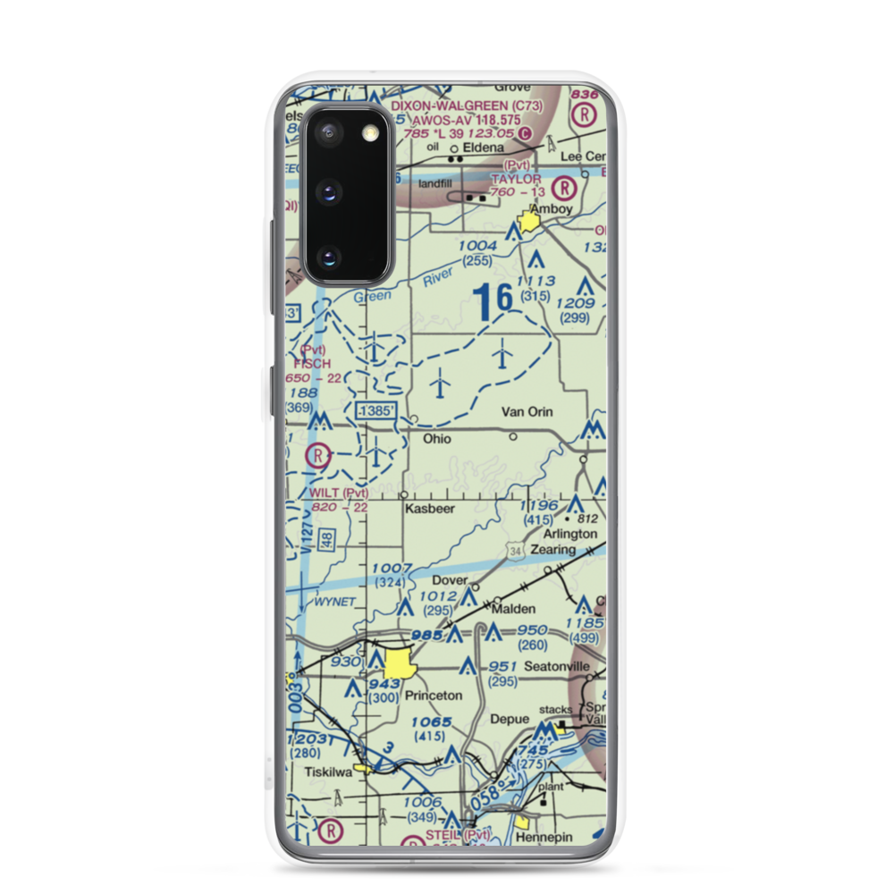 Zea Mays Field (54IS) VFR Sectional Samsung Case Samsung Galaxy S20 model shown