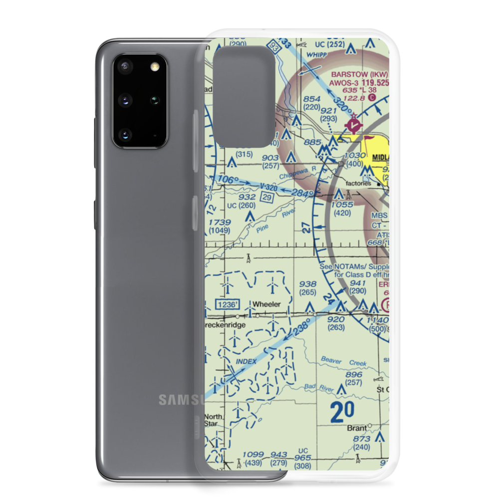 Zeitler Airport (MI55) VFR Sectional Samsung Case Samsung Galaxy S20 Plus model shown
