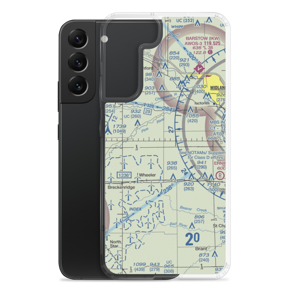 Zeitler Airport (MI55) VFR Sectional Samsung Case Samsung Galaxy S22 Plus model shown