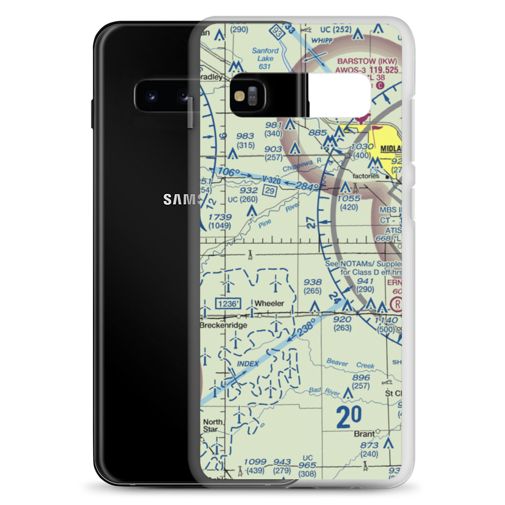 Zeitler Airport (MI55) VFR Sectional Samsung Case Samsung Galaxy S10+ model shown
