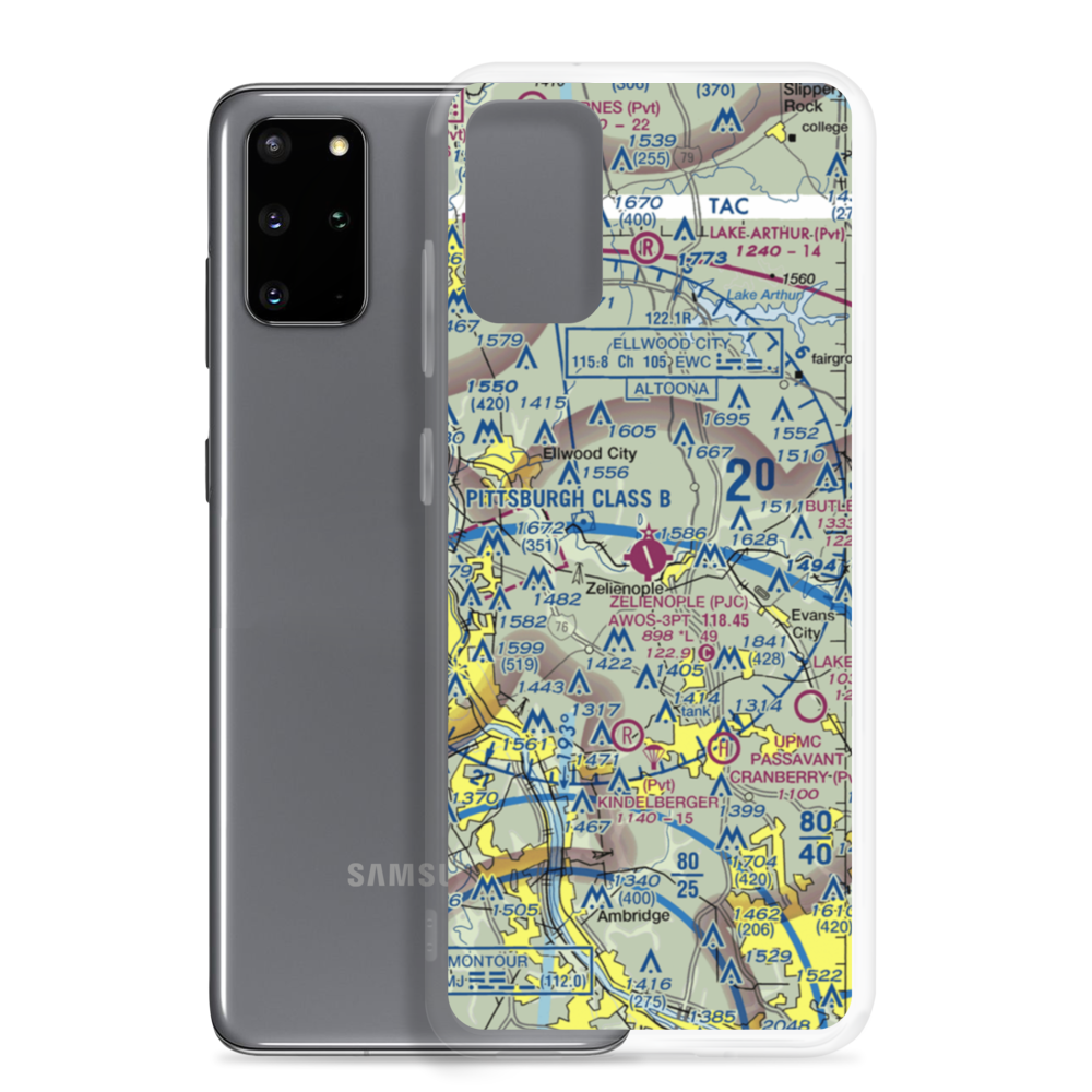 Zelienople Municipal Airport (PJC) VFR Sectional Samsung Case Samsung Galaxy S20 Plus model shown