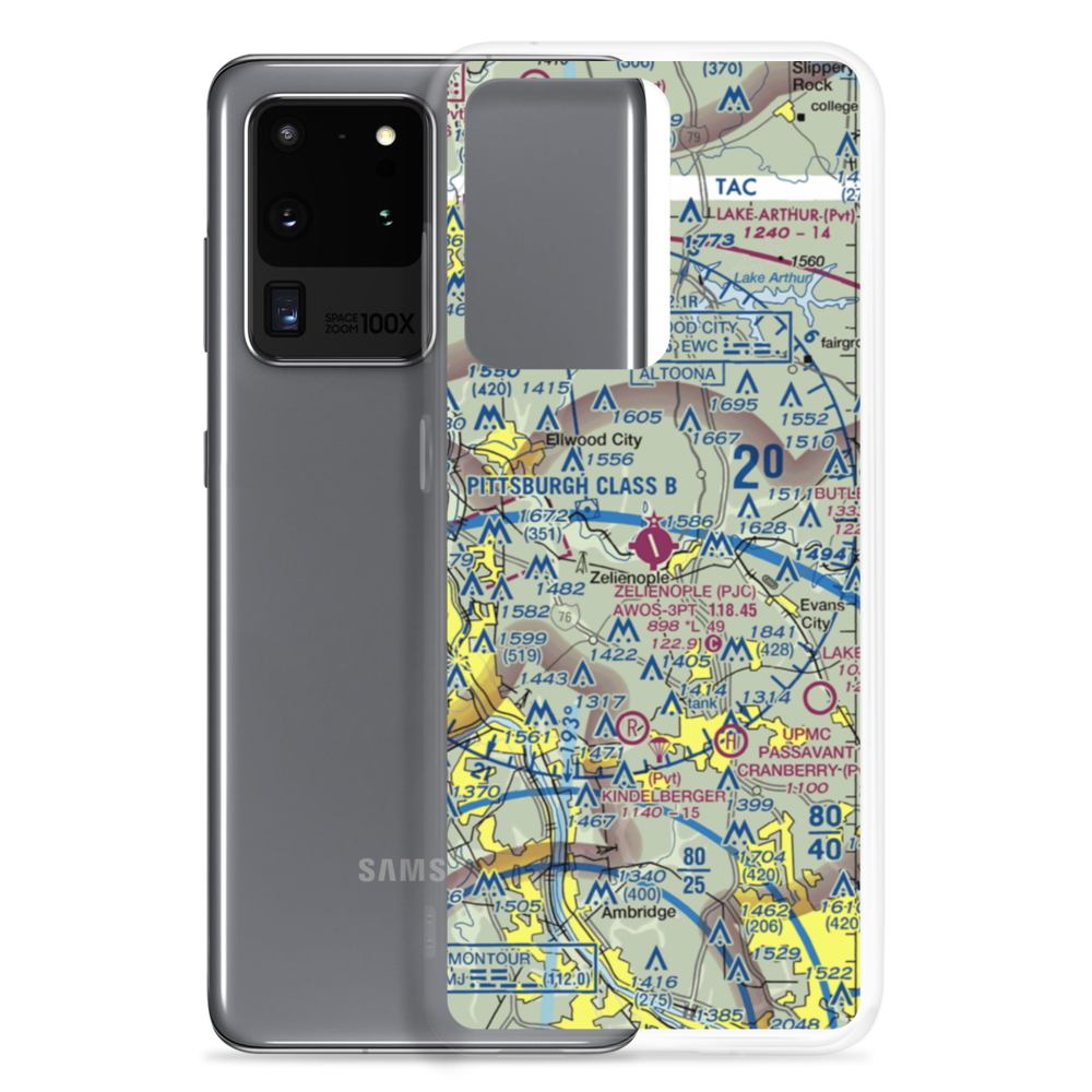 Zelienople Municipal Airport (PJC) VFR Sectional Samsung Case Samsung Galaxy S20 Ultra model shown