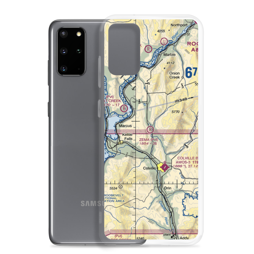 Zema Private Airport (WA72) VFR Sectional Samsung Case Samsung Galaxy S20 Plus model shown