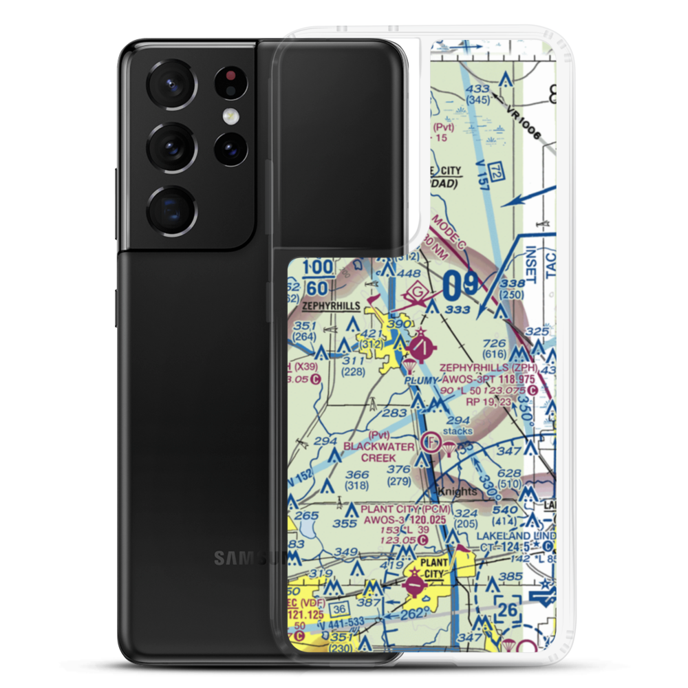 Zephyrhills Municipal Airport (ZPH) VFR Sectional Samsung Case Samsung Galaxy S21 Ultra model shown