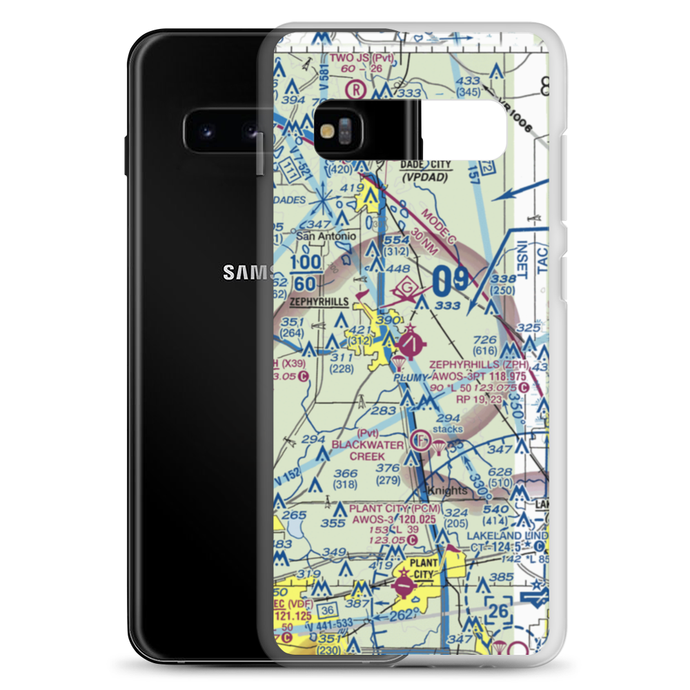 Zephyrhills Municipal Airport (ZPH) VFR Sectional Samsung Case Samsung Galaxy S10+ model shown