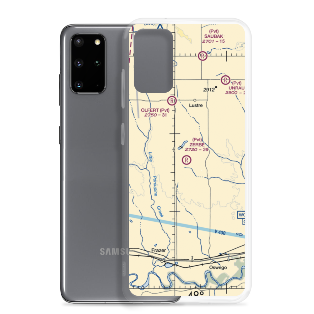 Zerbe Airport (MT51) VFR Sectional Samsung Case Samsung Galaxy S20 Plus model shown