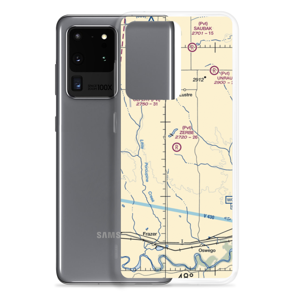 Zerbe Airport (MT51) VFR Sectional Samsung Case Samsung Galaxy S20 Ultra model shown