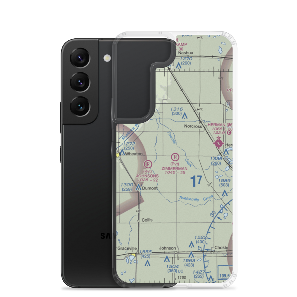 Zimmerman Airport (50MN) VFR Sectional Samsung Case Samsung Galaxy S22 model shown