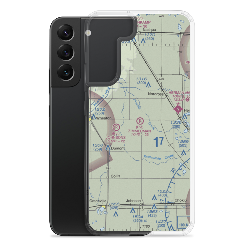 Zimmerman Airport (50MN) VFR Sectional Samsung Case Samsung Galaxy S22 Plus model shown