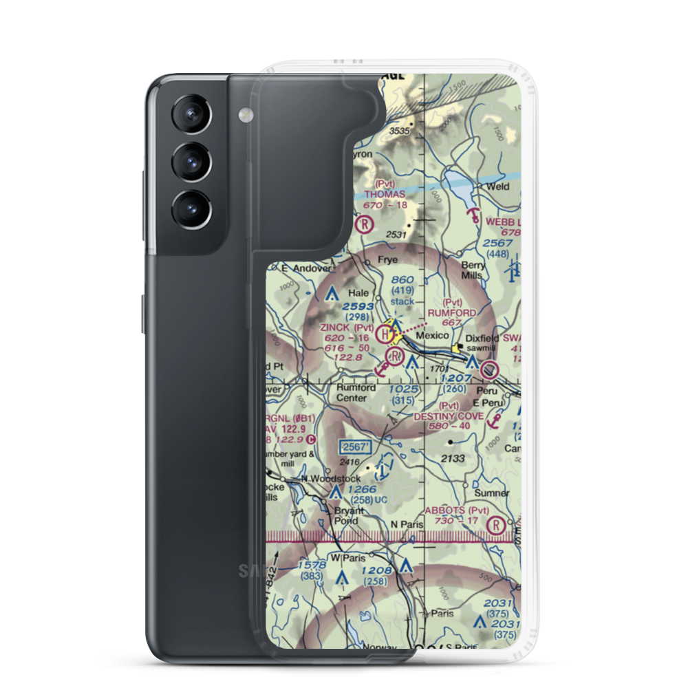Zinck Airport (90ME) VFR Sectional Samsung Case Samsung Galaxy S21 model shown
