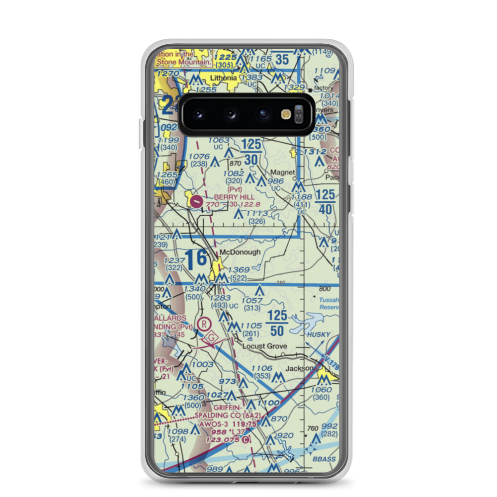 Zips Airport (63GA) VFR Sectional Samsung Case Samsung Galaxy S10 model shown