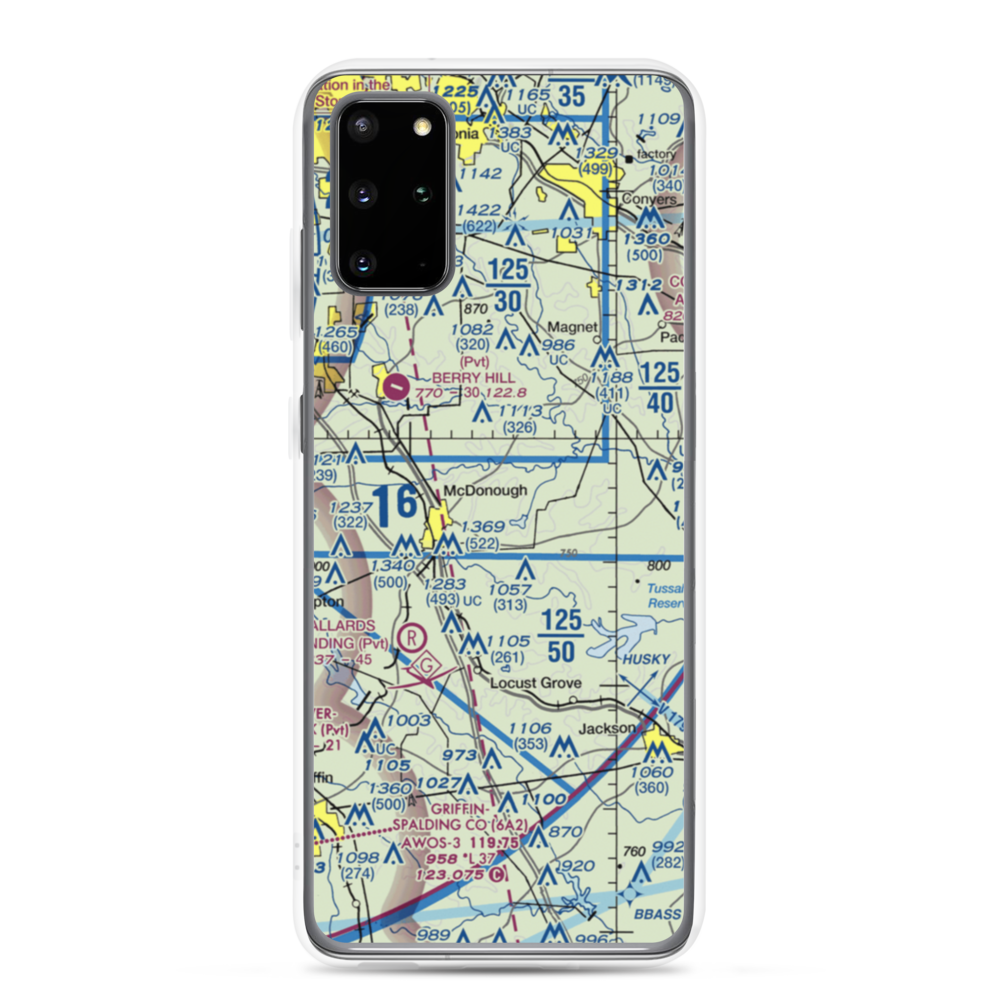 Zips Airport (63GA) VFR Sectional Samsung Case Samsung Galaxy S20 Plus model shown