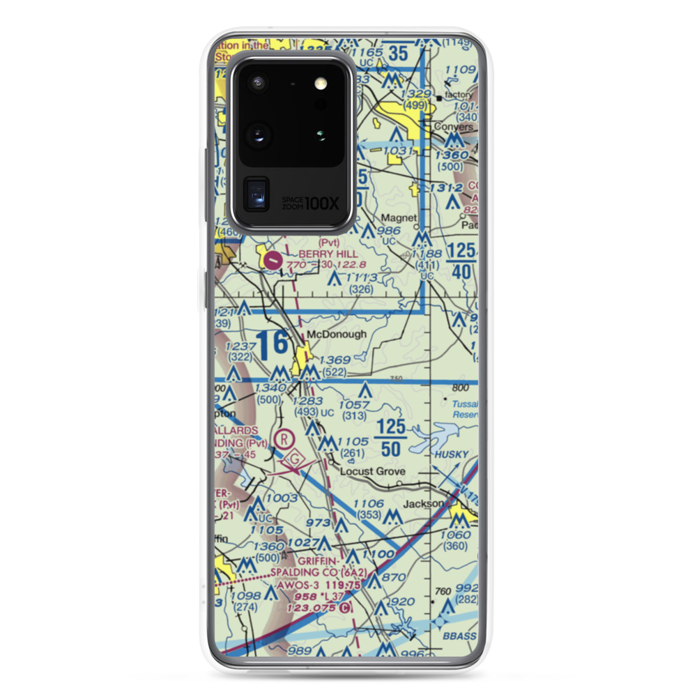 Zips Airport (63GA) VFR Sectional Samsung Case Samsung Galaxy S20 Ultra model shown