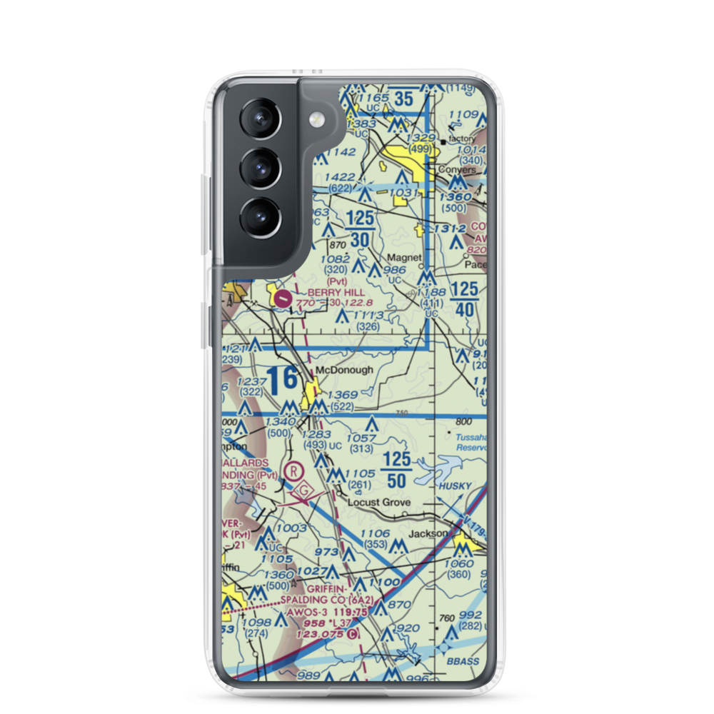 Zips Airport (63GA) VFR Sectional Samsung Case Samsung Galaxy S21 model shown