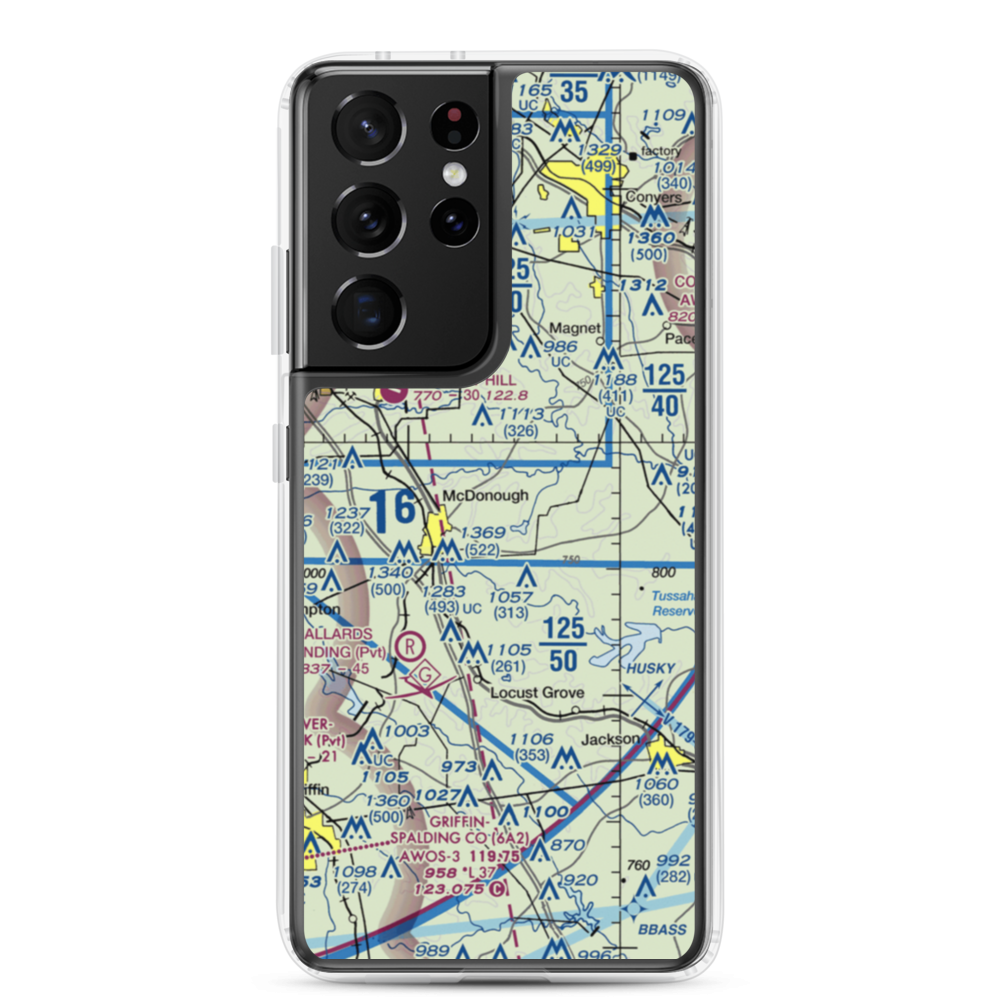 Zips Airport (63GA) VFR Sectional Samsung Case Samsung Galaxy S21 Ultra model shown