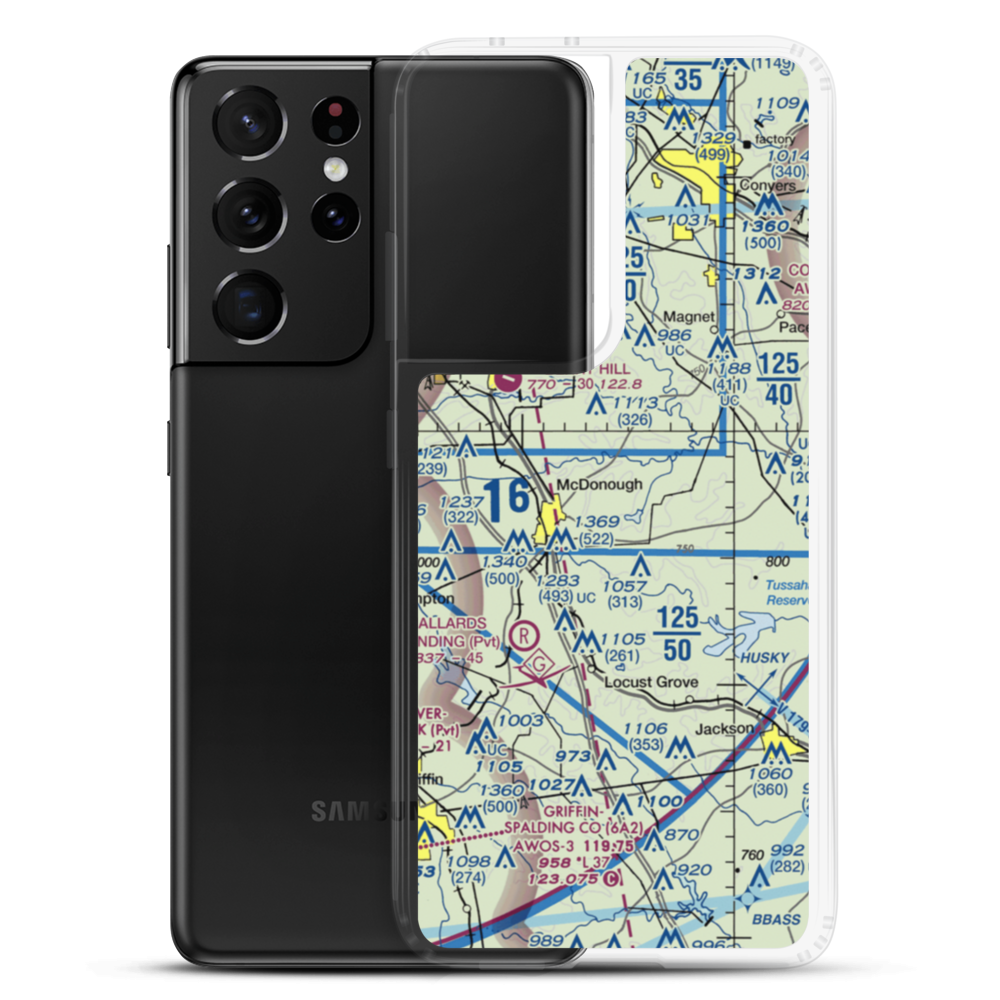 Zips Airport (63GA) VFR Sectional Samsung Case Samsung Galaxy S21 Ultra model shown