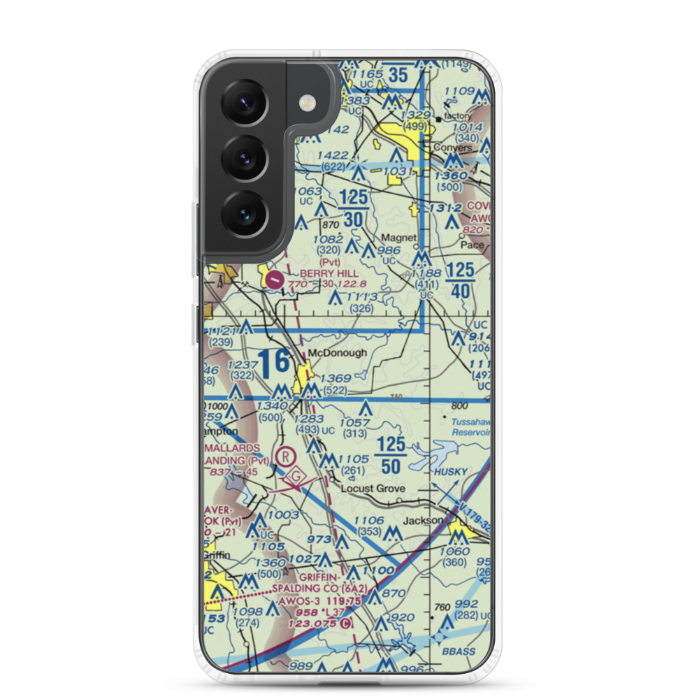 Zips Airport (63GA) VFR Sectional Samsung Case Samsung Galaxy S22 Plus model shown