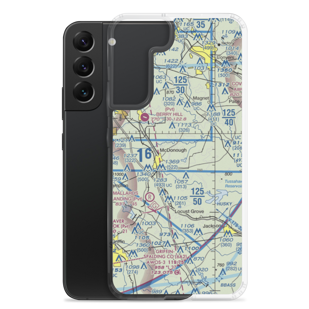 Zips Airport (63GA) VFR Sectional Samsung Case Samsung Galaxy S22 Plus model shown