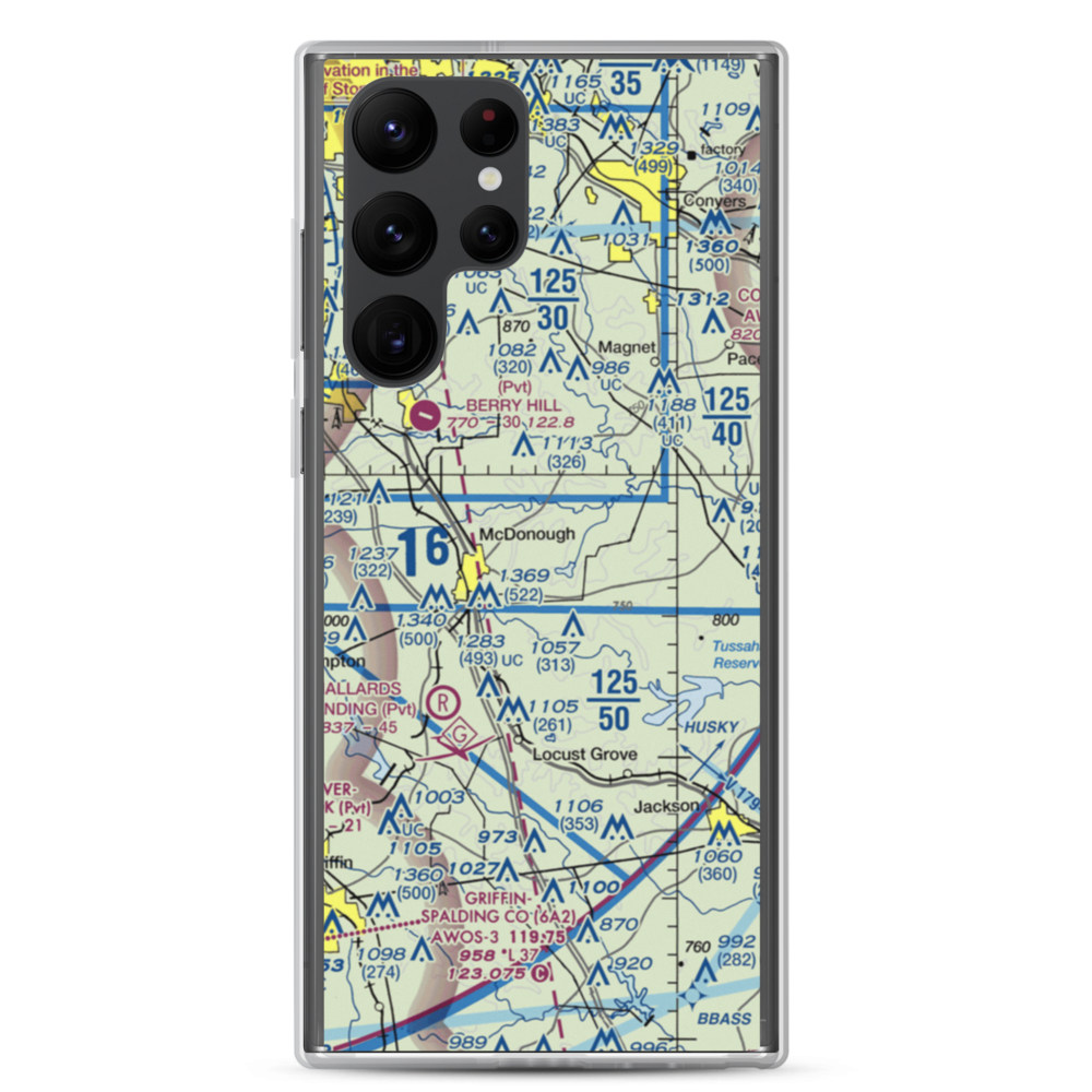 Zips Airport (63GA) VFR Sectional Samsung Case Samsung Galaxy S22 Ultra model shown