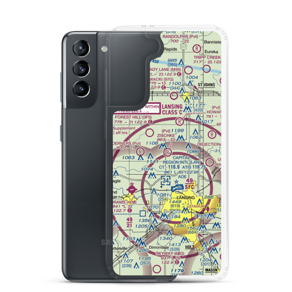 Zischke Airport (92MI) VFR Sectional Samsung Case Samsung Galaxy S21 model shown