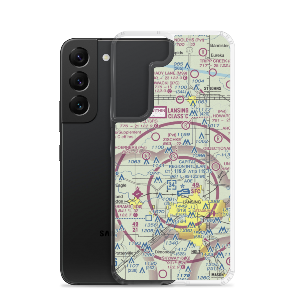 Zischke Airport (92MI) VFR Sectional Samsung Case Samsung Galaxy S22 model shown