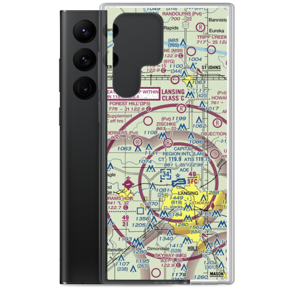 Zischke Airport (92MI) VFR Sectional Samsung Case Samsung Galaxy S22 Ultra model shown