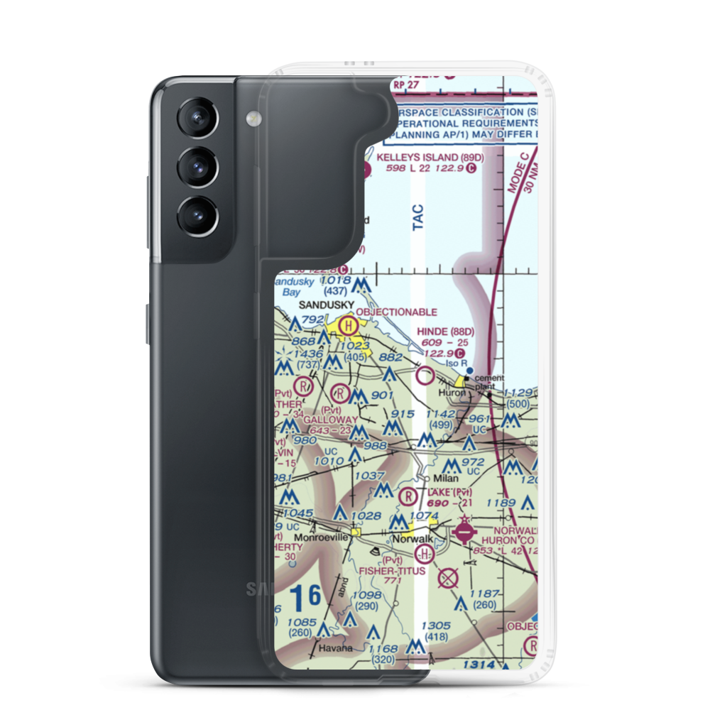Zoellner Airport (10OH) VFR Sectional Samsung Case Samsung Galaxy S21 model shown