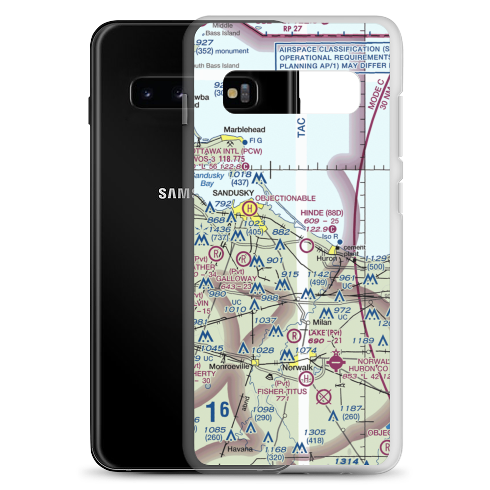 Zoellner Airport (10OH) VFR Sectional Samsung Case Samsung Galaxy S10+ model shown