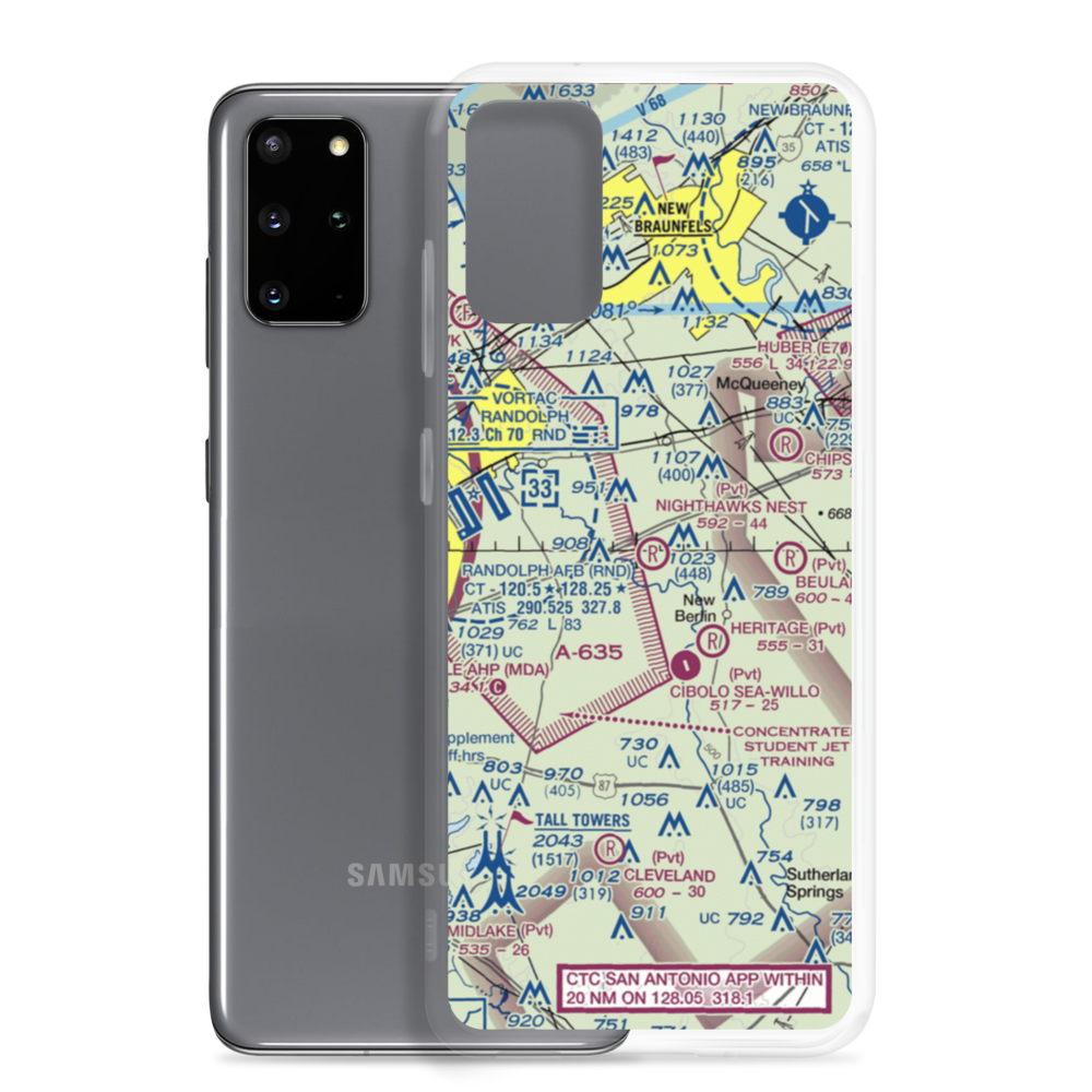 Zuehl Airport (1TE4) VFR Sectional Samsung Case Samsung Galaxy S20 Plus model shown