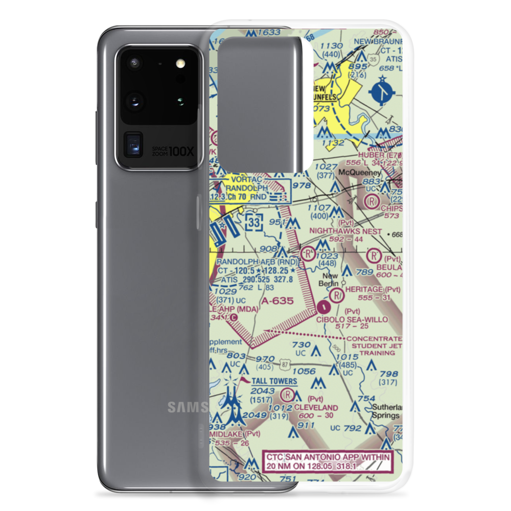 Zuehl Airport (1TE4) VFR Sectional Samsung Case Samsung Galaxy S20 Ultra model shown