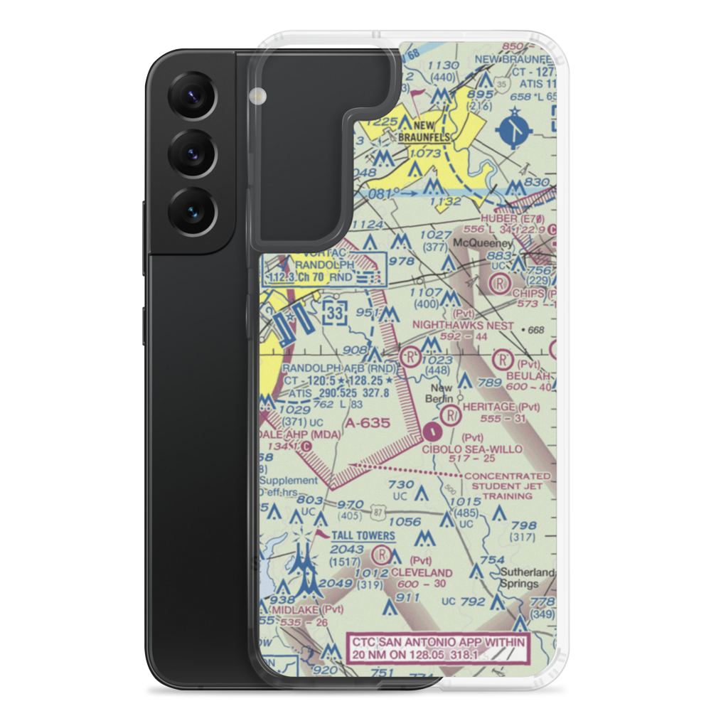 Zuehl Airport (1TE4) VFR Sectional Samsung Case Samsung Galaxy S22 Plus model shown