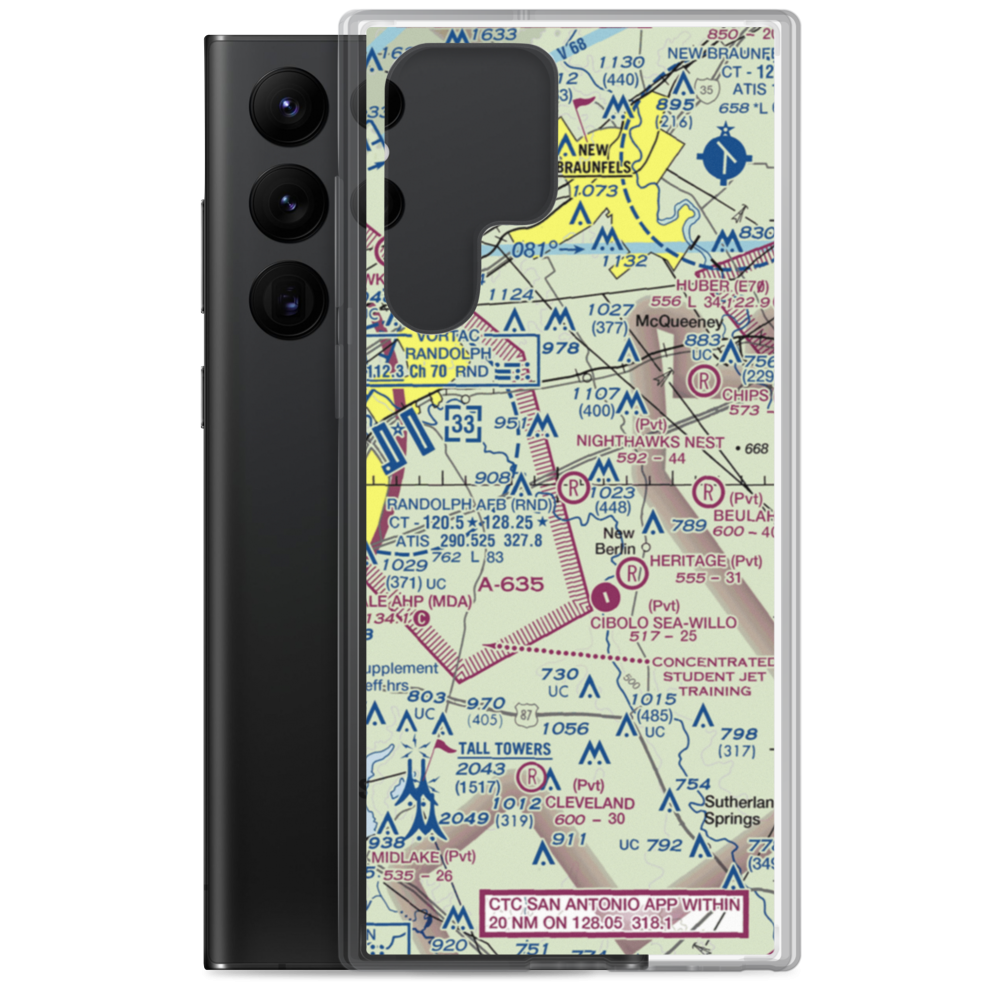 Zuehl Airport (1TE4) VFR Sectional Samsung Case Samsung Galaxy S22 Ultra model shown