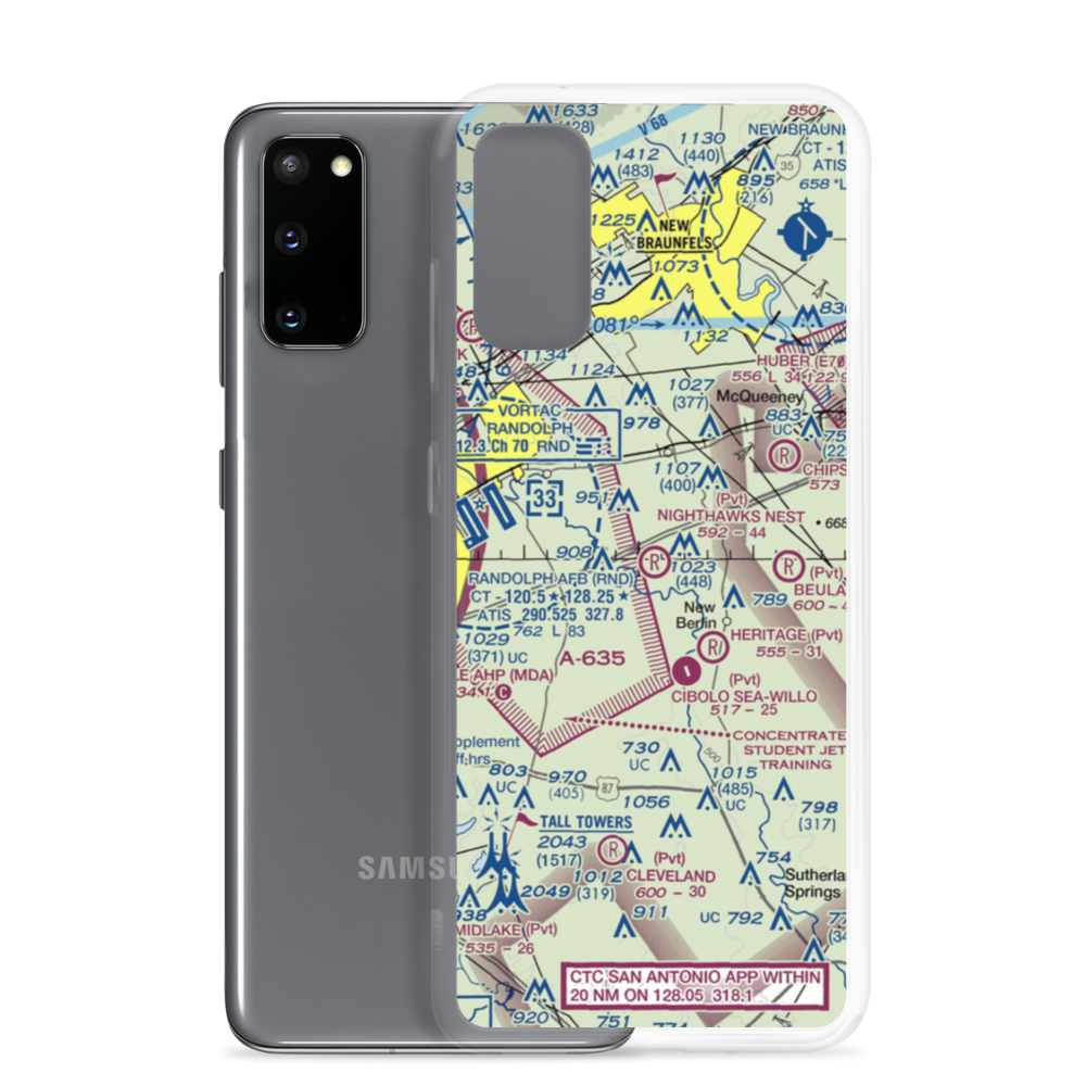 Zuehl Airport (1TE4) VFR Sectional Samsung Case Samsung Galaxy S20 model shown