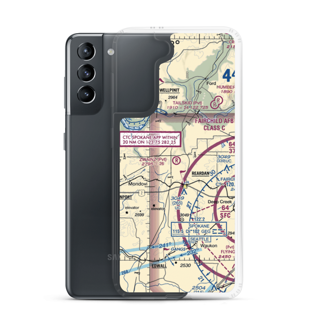 Zwainz Farms Airport (WA08) VFR Sectional Samsung Case Samsung Galaxy S21 model shown