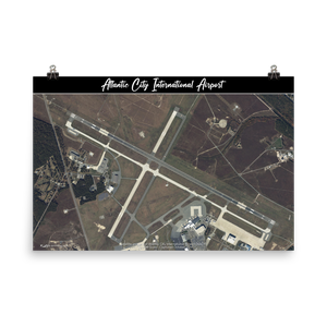 Atlantic City International Airport (KACY) Satellite Image Poster