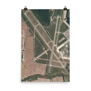 Alexandria International Airport (KAEX) Satellite Image Poster