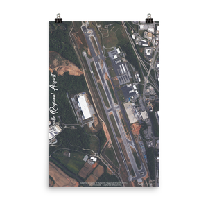 Asheville Regional Airport (KAVL) Satellite Image Poster