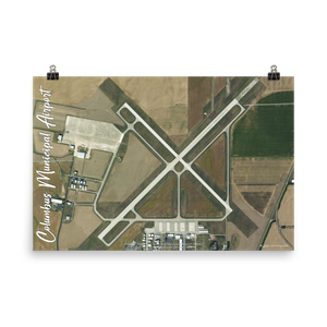 Columbus Municipal Airport (KBAK) Satellite Image Poster